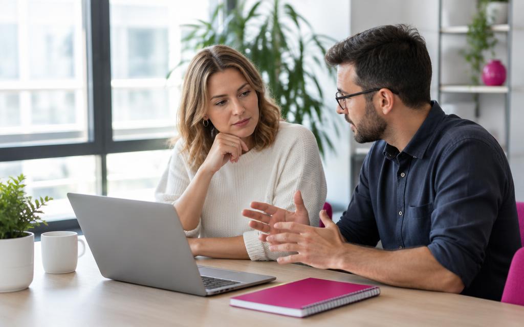 A business owner explaining their process to a consultant